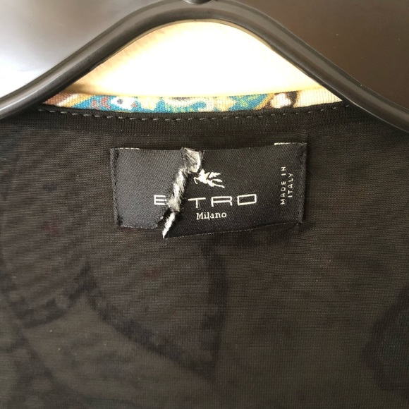 ETRO Milano Paisley Jersey Wrap Dress Size US 10/IT 46 - Picture 12 of 15